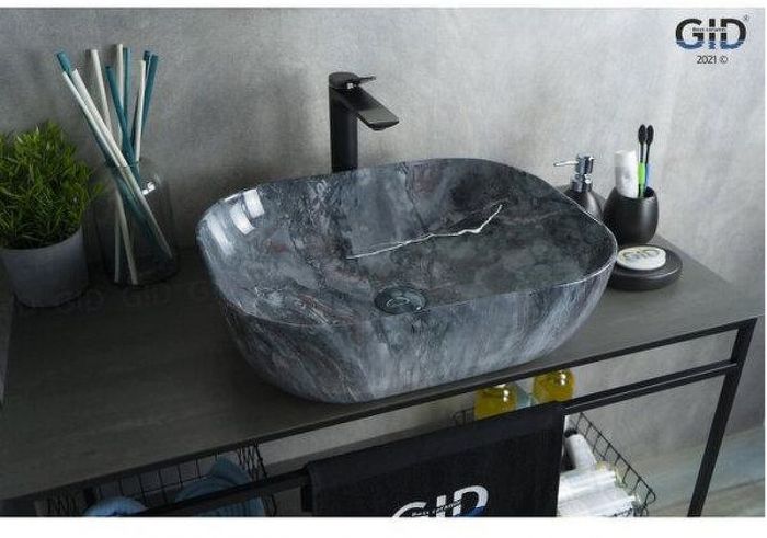 Раковина-чаша Gid Geometrico 50 54401 цвет Под камень глянцевый