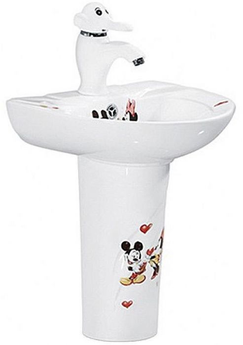Раковина SantiLine 36 SL-2115 детская Белая с рисунком Микки Маус