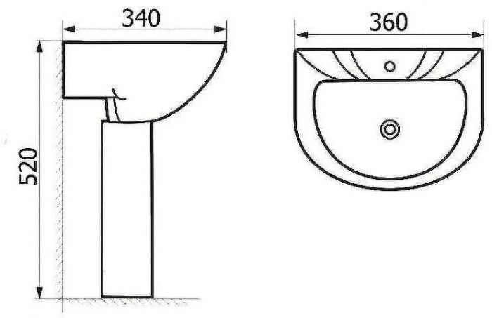 Раковина SantiLine 36 SL-2115 детская Белая с рисунком Микки Маус