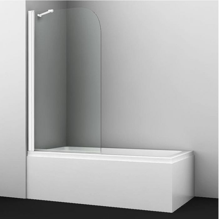 Шторка на ванну WasserKRAFT Leine 80 35P01-80WHITEFixed профиль Белый стекло прозрачное