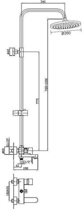 Душевая система Orange Otto M22-911cr Хром
