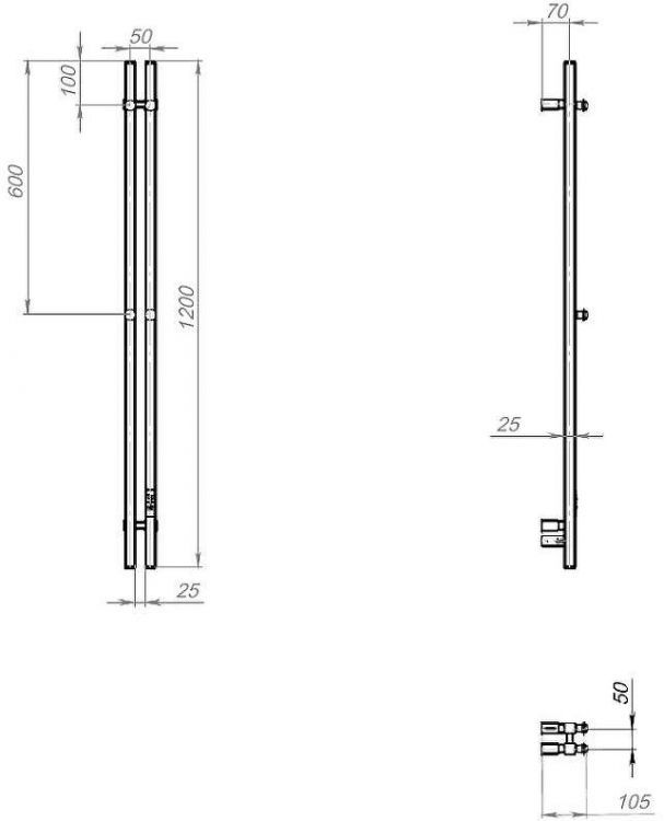 Электрический полотенцесушитель Тругор Пэк сп Вектор кв 2 120x10 Черный