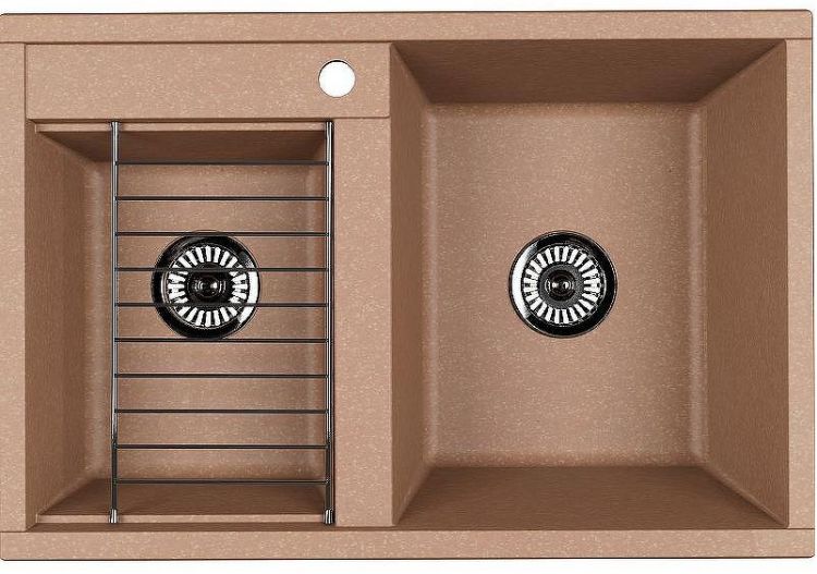Кухонная мойка Aquaton Делия 78 DBL 1A723132DE260 Латте Кухонная мойка Aquaton Делия 78 DBL 1A723132DE260 Латте