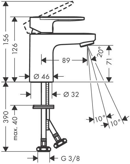Hansgrohe Vernis Shap Смеситель для раковины, излив 70 мм, цвет: хром