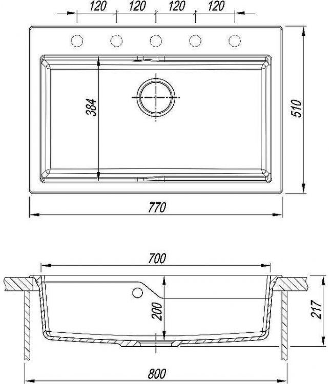 Кухонная мойка Florentina Ромия-770 20.495.E0770.202 Шампань