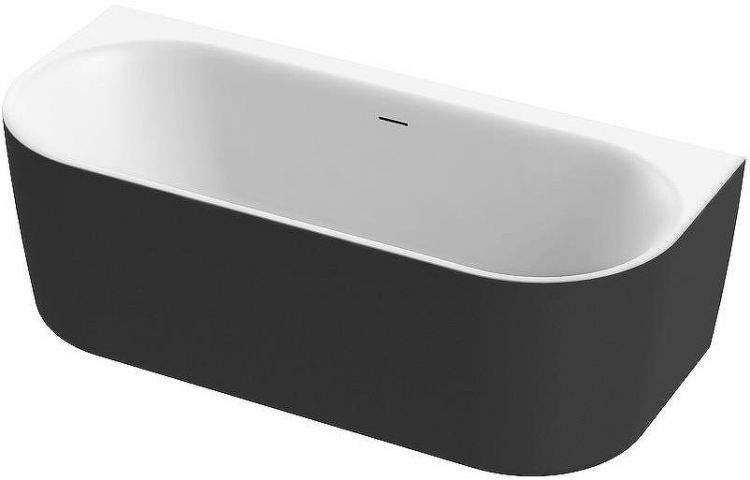 Акриловая ванна Cezares Metauro 180x80 METAURO-INT-Wall-180-80-60-B-W-MATT Черная матовая Белая матовая без гидромассажа Акриловая ванна Cezares Metauro 180x80 METAURO-INT-Wall-180-80-60-B-W-MATT Черная матовая Белая матовая без гидромассажа