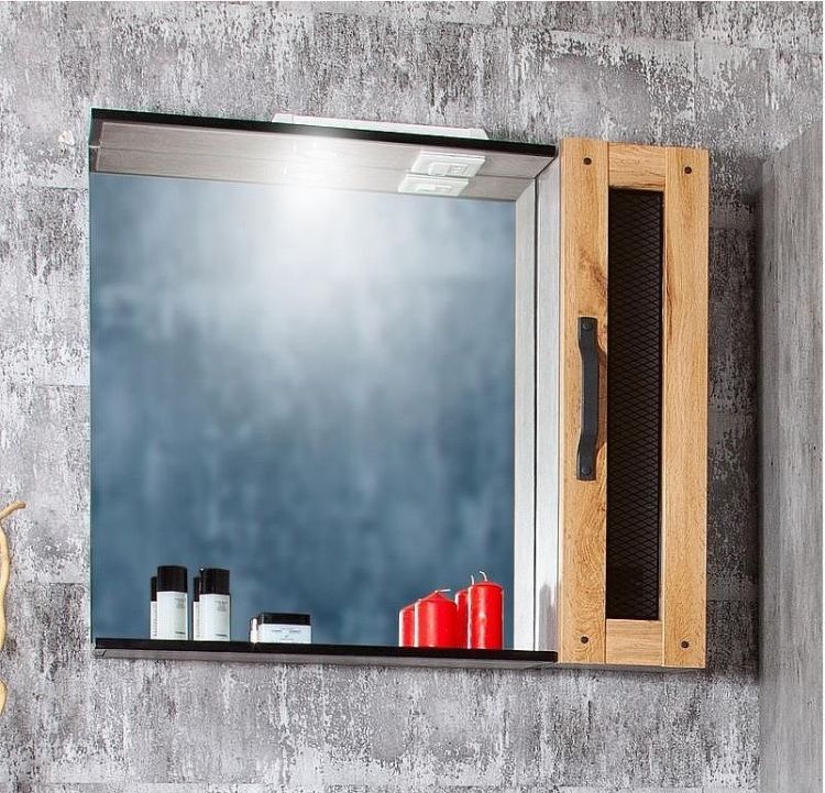 Зеркало Бриклаер Лофт 60 4627125413339 с подсветкой Метрополитен грей с клавишным выключателем