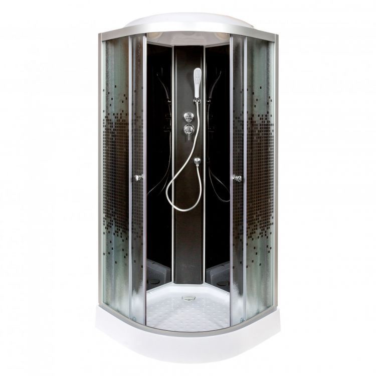 Душевая кабина Deto L 801 стандартная BLACK 100x100x215 Душевая кабина Deto L 801 стандартная BLACK 100x100x215