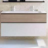 Тумба с раковиной Burgbad Fiumo 120 SFXO122F3956FOT45G0200C0001*2 подвесная Белая Бежевая