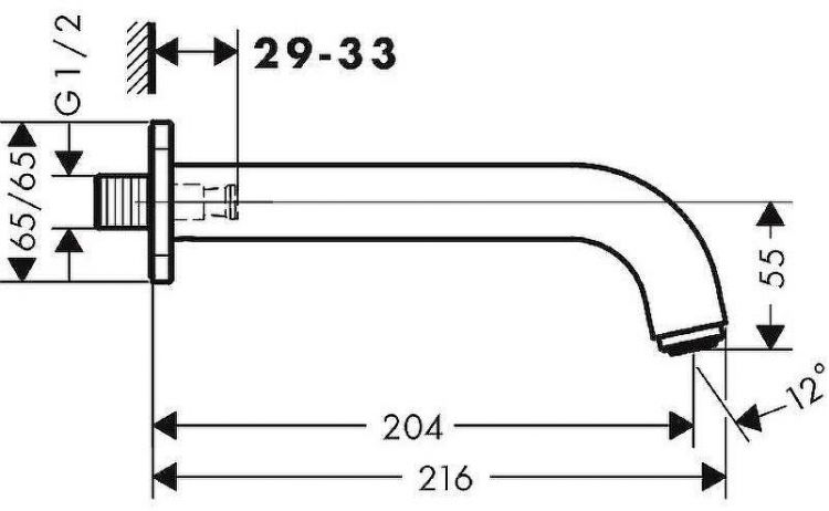 Излив для смесителя Hansgrohe Vernis Shape 71460670 Черный матовый Излив для смесителя Hansgrohe Vernis Shape 71460670 Черный матовый