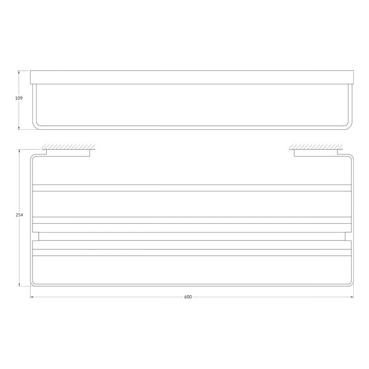 Полка для полотенец со штангой 60 см 838160A