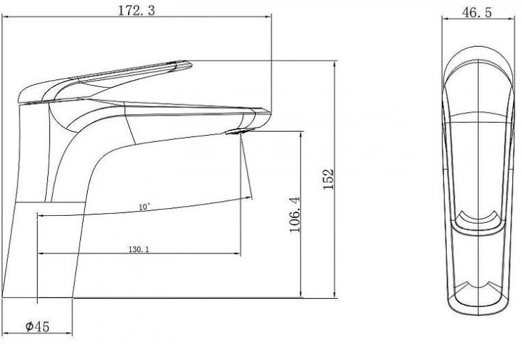 Смеситель для раковины Wonzon & Woghand WW-A41222-BGG цвет Темный графит