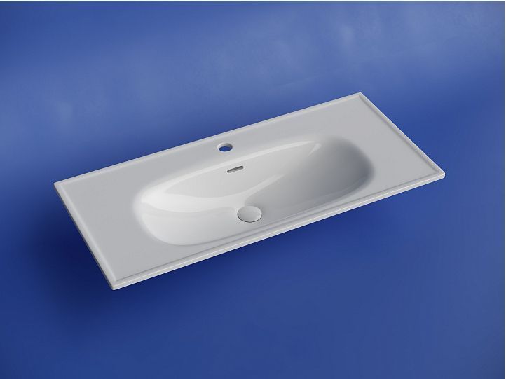 Раковина накладная CERAMICANOVA Sabo с отверстием под смеситель белый CN13003