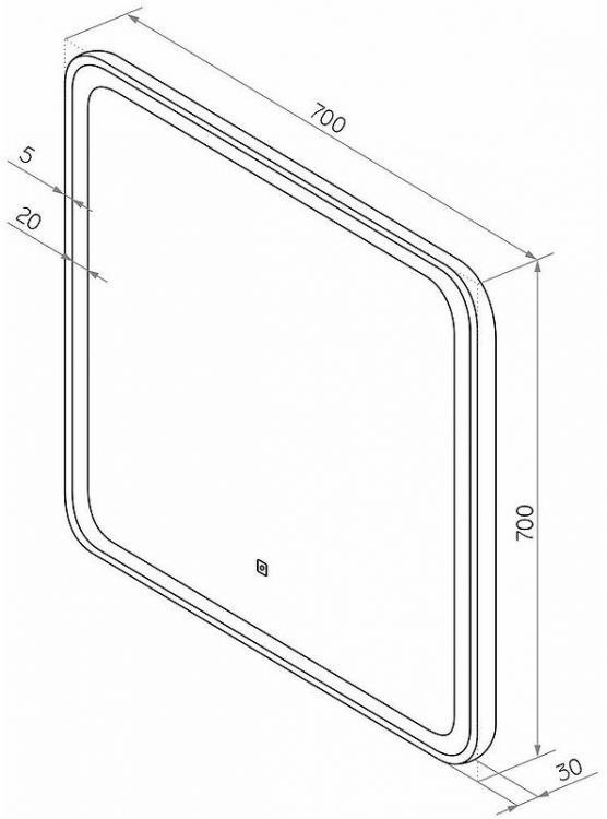 Зеркало Misty Капелла 70 КАП-02-70_70-14 с подсветкой с сенсорным выключателем