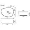 Умывальник CERAMICANOVA Element чаша накладная ассиметричной формы CN5003