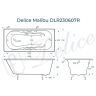 Чугунная ванна Delice Malibu 150х75 DLR230607R с отверстиями под ручки без антискользящего покрытия