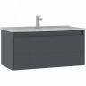 Тумба с раковиной Orka Likya 100 5002489 подвесная Антрацит матовый