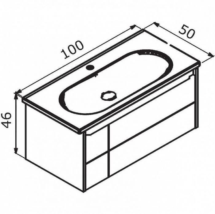 Тумба с раковиной Orka Likya 100 5002489 подвесная Антрацит матовый