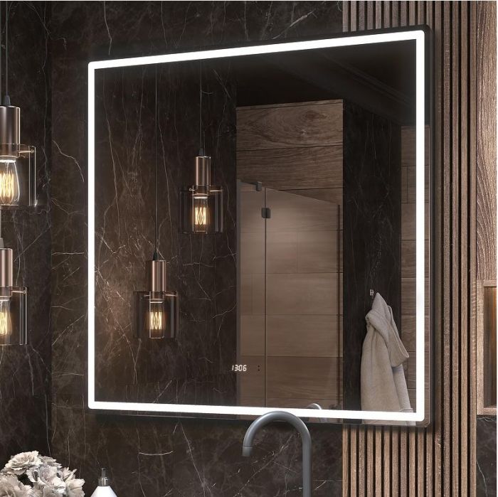 Зеркало Vigo Roberta Luxe 100 295 с подсветкой с бесконтактным выключателем с диммером с подогревом и часами