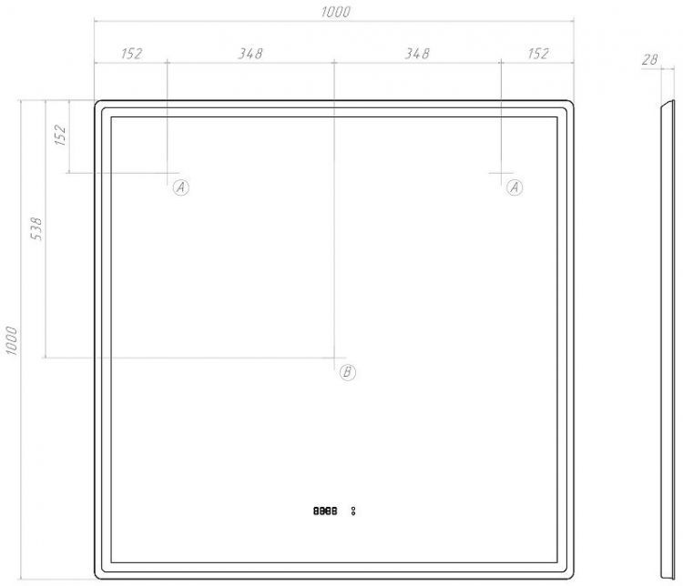 Зеркало Vigo Roberta Luxe 100 295 с подсветкой с бесконтактным выключателем с диммером с подогревом и часами Зеркало Vigo Roberta Luxe 100 295 с подсветкой с бесконтактным выключателем с диммером с подогревом и часами