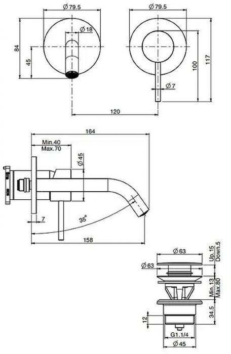 Смеситель для раковины Fima Carlo Frattini Spillo Up F3051WX8CR цвет Хром