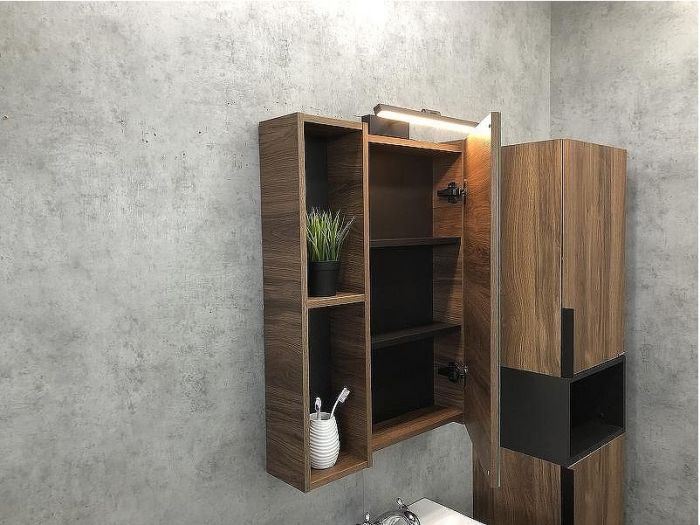 Зеркальный шкаф Comforty Штутгарт 60 00004151036 Дуб темно-коричневый