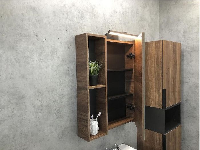 Зеркальный шкаф Comforty Штутгарт 60 00004151036 Дуб темно-коричневый
