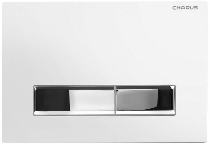 Клавиша смыва Charus Raiden FP.321.WBN.01 цвет Белый с хромированными кнопками