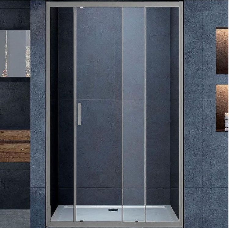 Душевая дверь Vincea Alpha 120 VDS-3AL120CLGM профиль Вороненая сталь стекло прозрачное