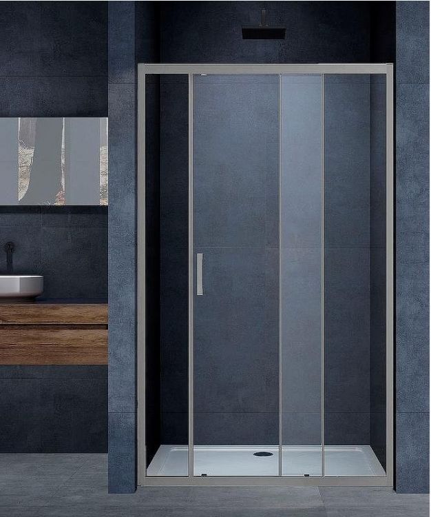 Душевая дверь Vincea Alpha 120 VDS-3AL120CLGM профиль Вороненая сталь стекло прозрачное