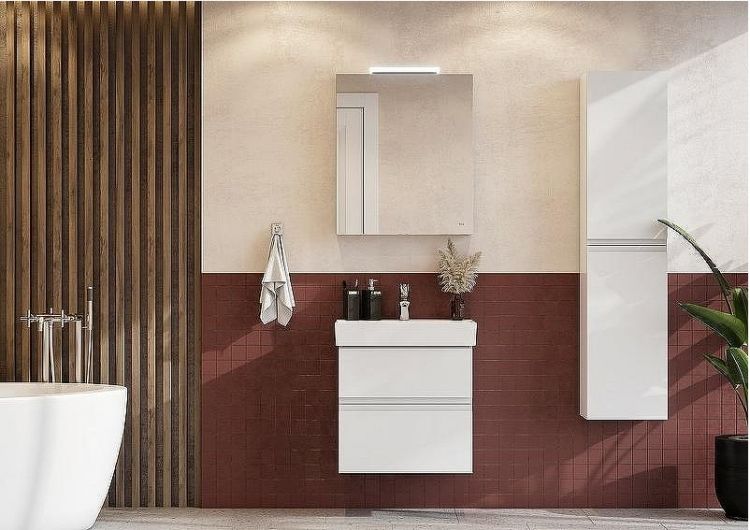 Зеркальный шкаф Roca Oleta 60 L A857645806 с подсветкой Белый глянец