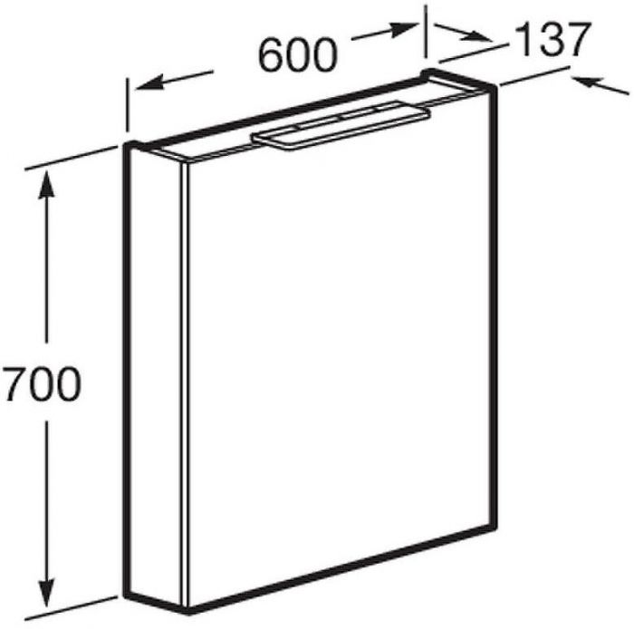 Зеркальный шкаф Roca Oleta 60 L A857645806 с подсветкой Белый глянец