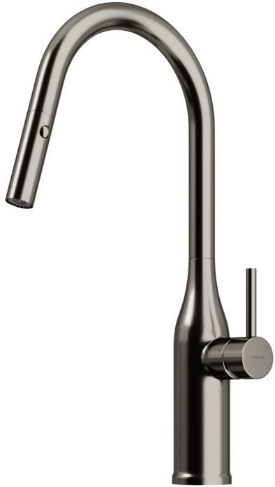 Смеситель для кухни Sancos Grand с вытяжным изливом, цвет вороненая сталь, SC4002GG