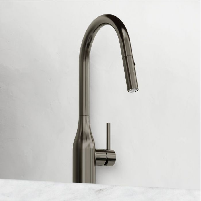 Смеситель для кухни Sancos Grand с вытяжным изливом, цвет вороненая сталь, SC4002GG