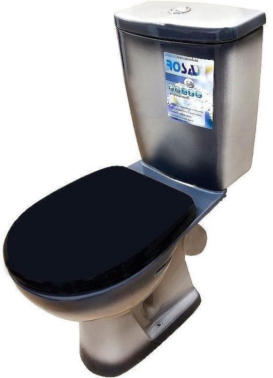 Унитаз компакт Rosa Уют 4630055558766 Черный декор с бачком и сиденьем
