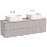 Тумба подвесная SANCOS Snob T Doha Soft 790х445х500, под столешницу 1600 без отверстия под смеситель, цвет kreman, SNT80SM