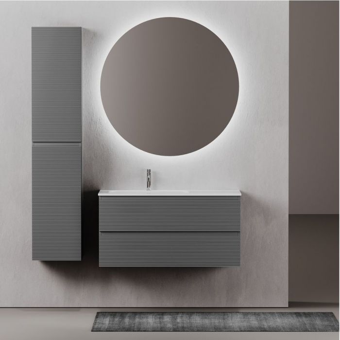 Тумба подвесная SANCOS под раковину левая Folk, Grey soft 995х445х500, FL100LGS