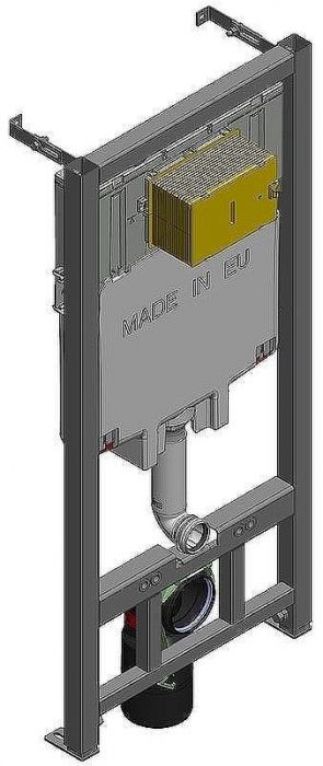 Комплект унитаза BelBagno Uno BB3105CHR/SC с сиденьем Микролифт и инсталляцией Jacob Delafon E29025-NF+E4316-CP с клавишей смыва Хром