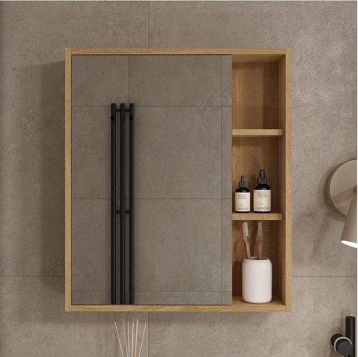 Зеркальный шкаф Volna Osmond 60 szOSMOND60 цвет Дуб сонома