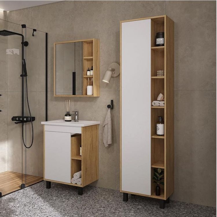 Зеркальный шкаф Volna Osmond 60 szOSMOND60 цвет Дуб сонома