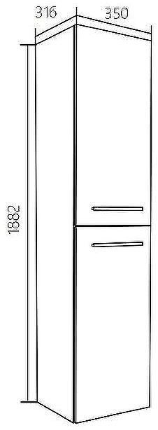 Шкаф пенал 1MarKa Соната 35 L У78472 подвесной с бельевой корзиной Белый глянцевый
