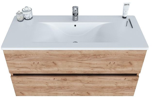Тумба с раковиной SanVit Кубэ-2 100 kkube2100dub подвесная цвет Дуб