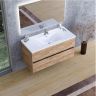 Тумба с раковиной SanVit Кубэ-2 100 kkube2100dub подвесная цвет Дуб