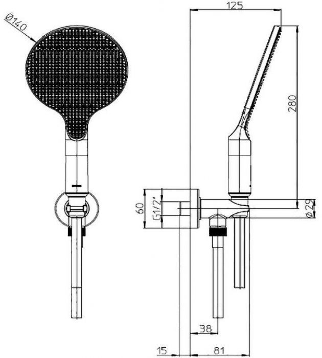 Душевой гарнитур Bossini Apice CE3002C.073 Черный матовый