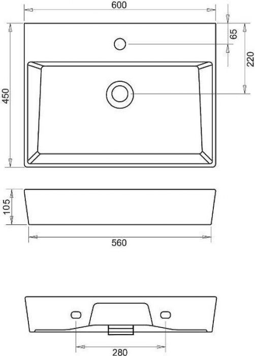 Тумба с раковиной DIWO Анапа 60 TR-672628 подвесная цвет Белый
