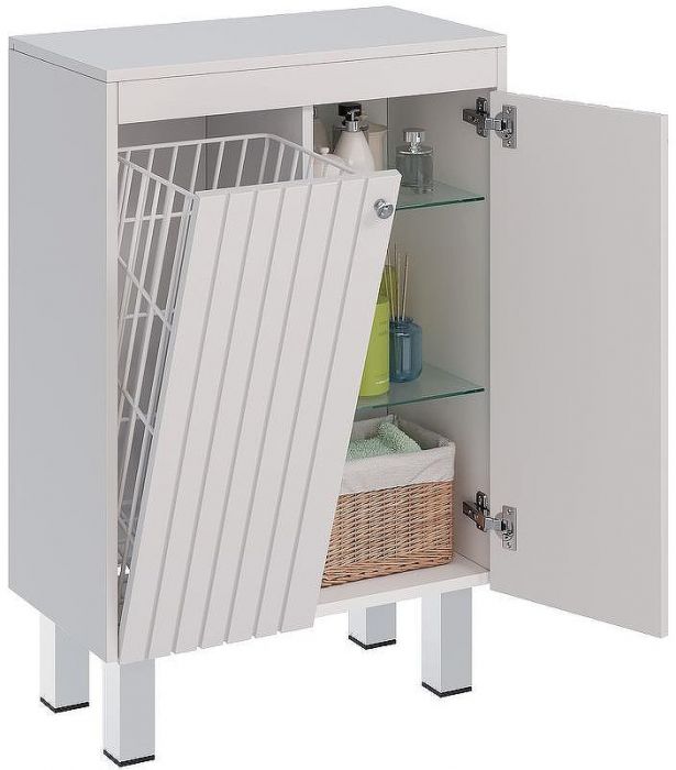 Тумба Lemark Romance 60 LM07R35N-SH подвесная с бельевой корзиной Белый глянец