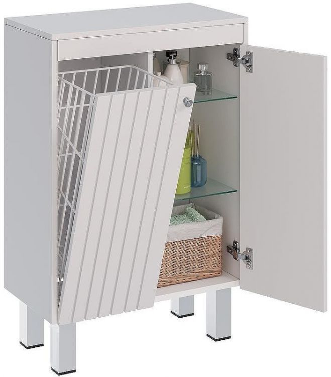 Тумба Lemark Romance 60 LM07R35N-SH подвесная с бельевой корзиной Белый глянец