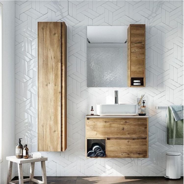 Комплект мебели для ванной STWORKI Карлстад 75 427888 подвесной Дуб рустикальный Комплект мебели для ванной STWORKI Карлстад 75 427888 подвесной Дуб рустикальный