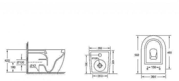 Унитаз Abber Bequem AC1111 приставной с сиденьем Микролифт