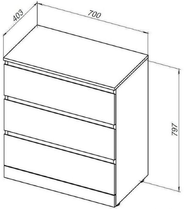 Комод Aquanet Сканди 70 302549 Дуб эдгрейн